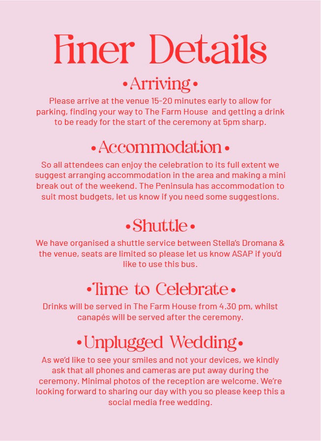Wedding Invitation - Finer Details
